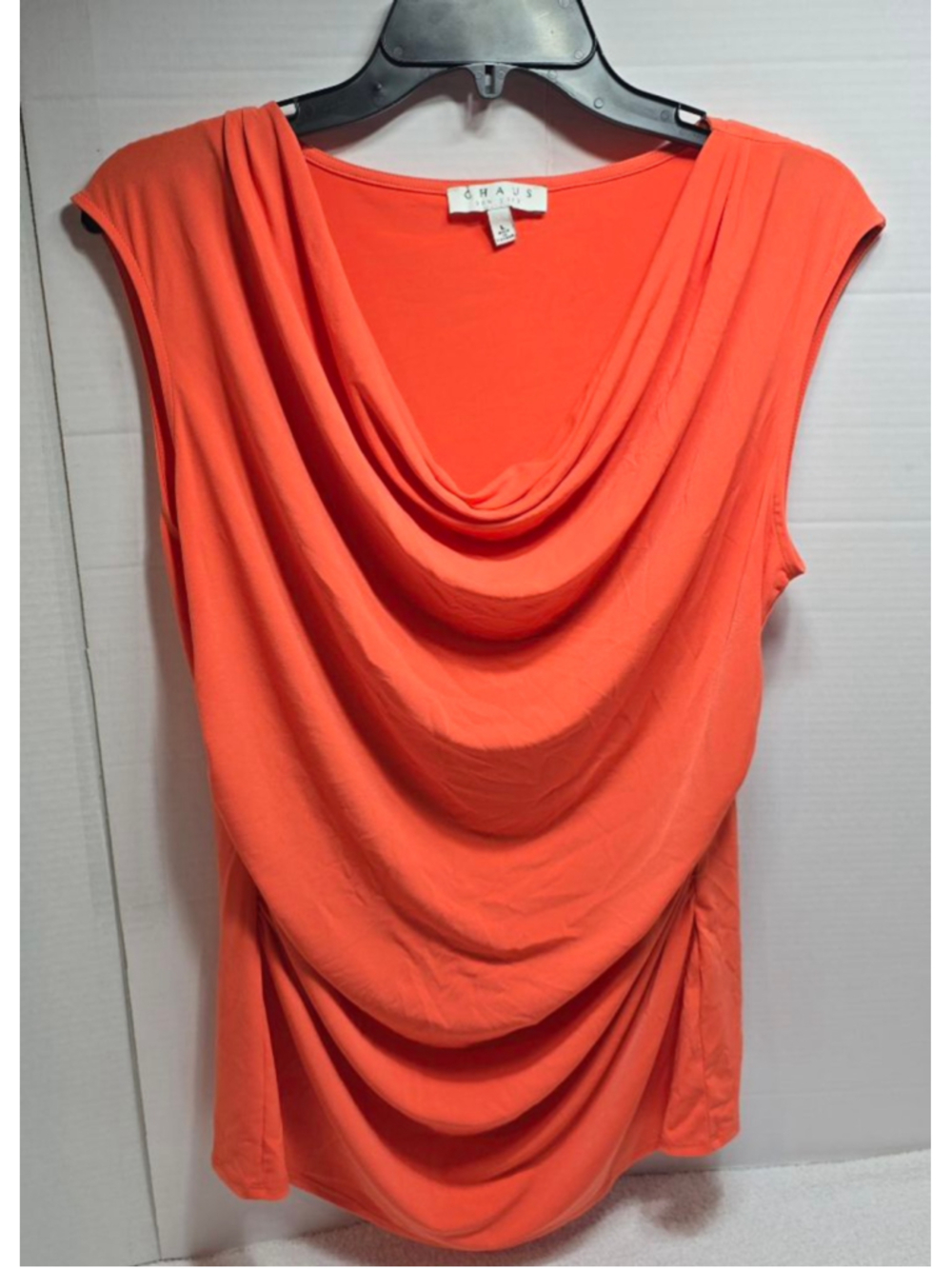 Women's CHAUS new york Orange Cowl Neck Tank Top L